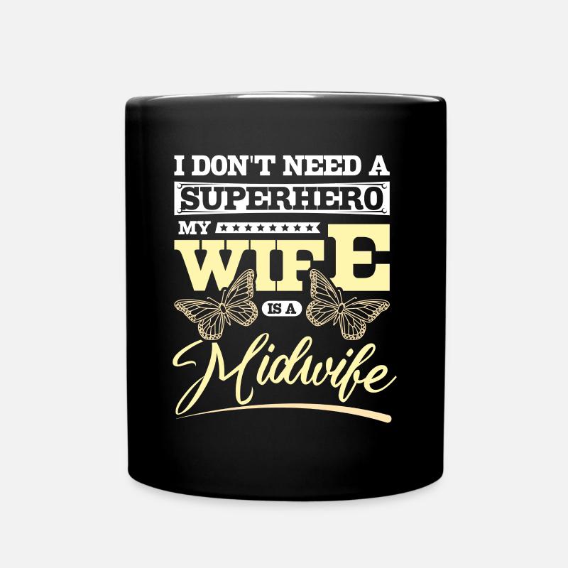 Retired but always a midwife at heart - Tasse einfarbig - Schwarz