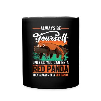 Roter Panda Geschenk Red Panda - Tasse einfarbig - Schwarz - Vorne