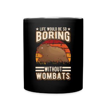 Australischer Wombat - Tasse einfarbig - Schwarz - Vorne