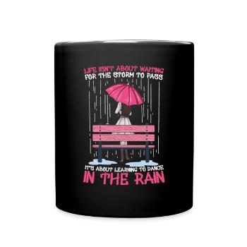 Learning To Dance In The Rain Regenschirm Sturm - Tasse einfarbig - Schwarz - Vorne