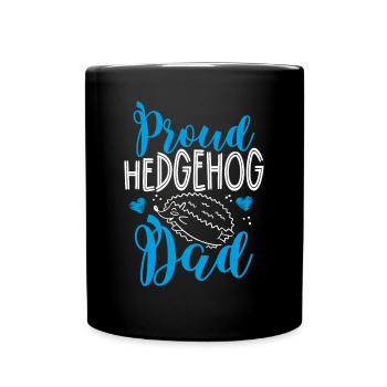 Papa hérisson fier - Mug uni - noir - Devant
