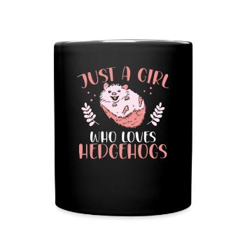 Juste une fille qui aime les hérissons - Mug uni - noir - Devant