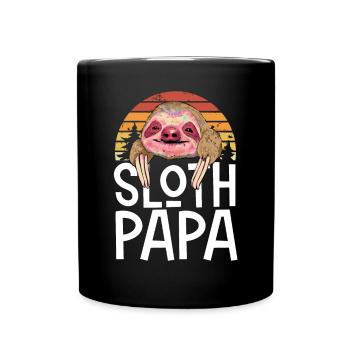 Sloth Papa Retro - Full Colour Mug - black - Front