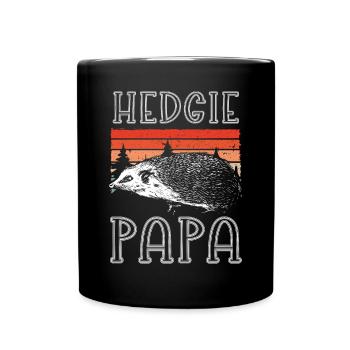 Netter Igelvater Retro - Tasse einfarbig - Schwarz - Vorne