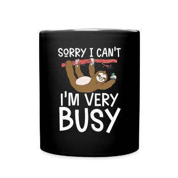 Sloth is very busy - Full Colour Mug - black - Front
