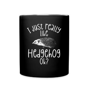 J’aime beaucoup les hérissons - Mug uni - noir - Devant