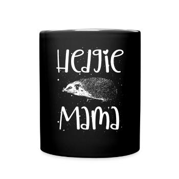 Sweet hedgehog mom - Full Colour Mug - black - Front