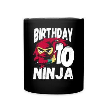 Cool Ninja for your 10th birthday - Full Colour Mug - black - Front