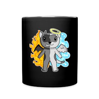 Cat Cat Breed Burma - Angel and Devil - Full Colour Mug - black - Front
