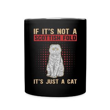 Schottische Faltohrkatze Scottish Fold Geschenk - Tasse einfarbig - Schwarz - Vorne