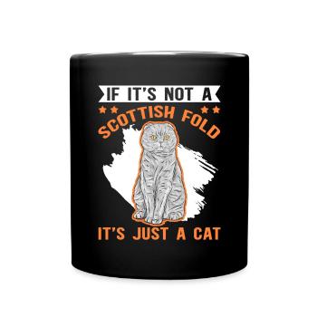 Scottish Folding Ear Cat Cat Owner Gift - Full Colour Mug - black - Front