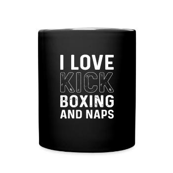 Ich Liebe Kickboxen Und Nickerchen. Kickboxen - Tasse einfarbig - Schwarz - Vorne
