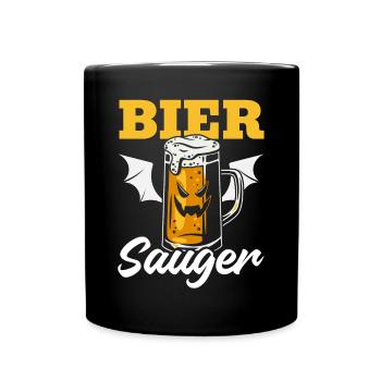 Halloween Bier Sauger I Halloween Bier Vampir - Tasse einfarbig - Schwarz - Vorne
