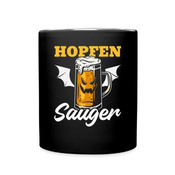 Halloween Hopfen Sauger I Bier Fledermaus - Tasse einfarbig - Schwarz - Vorne
