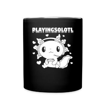Gaming Axolotl Video Gamer Playingsolotl Axolotl - Full Colour Mug - black - Front