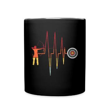 Arc de tir à l’arc rétro et arc flèche - Mug uni - noir - Devant