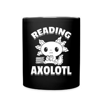 Axolotl Book Lover Book Reading Axolotl Reading - Tasse einfarbig - Schwarz - Vorne