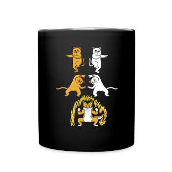 Cat Fusion Superpower Anime Drôle - Mug uni - noir - Devant
