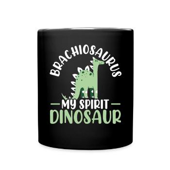 Brachiousaurus Mein Geist Dinosaurier Liebhaber Dino - Tasse einfarbig - Schwarz - Vorne
