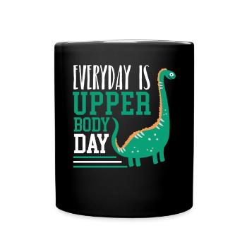 Tous les jours est le jour du haut du corps Fitness Brachiosaurus - Mug uni - noir - Devant