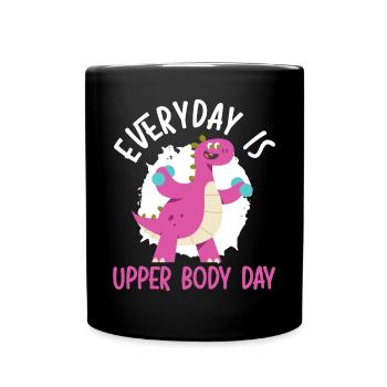 Tous les jours est le jour du haut du corps Fitness Brachiosaurus - Mug uni - noir - Devant