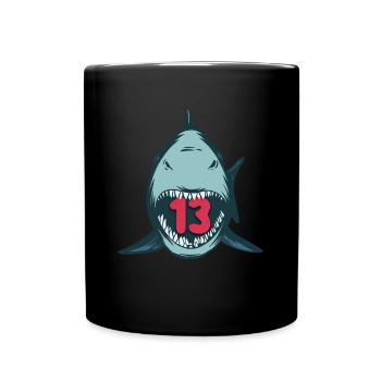 Megalodon Hai 13th birthday 13 years Megalodon - Full Colour Mug - black - Front