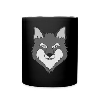 Fuchs Waldtier Design mit Tierkopf - Tasse einfarbig - Schwarz - Vorne