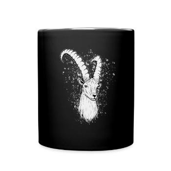 Steinbock Sternzeichen Geschenk - Tasse einfarbig - Schwarz - Vorne