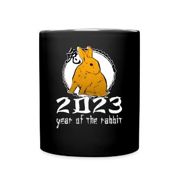 Personnage de lapin chinois Nouvel An 2023 - Mug uni - noir - Devant