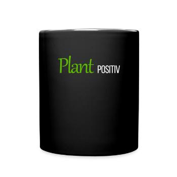 Plans Positive | Vegan Humor Vegetarian Vegan - Full Colour Mug - black - Front