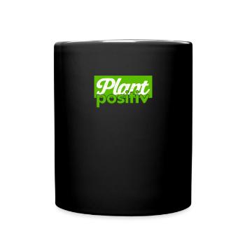 Plans Positive | Vegan Humor Vegetarian Vegan - Full Colour Mug - black - Front