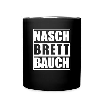 Naschbrettbauch | One-Pack Nasch-Katze - Tasse einfarbig - Schwarz - Vorne