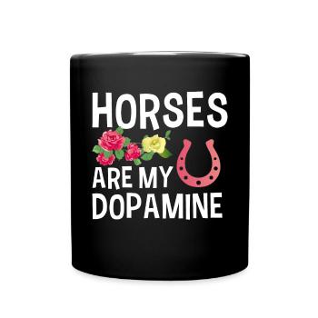Pferde Ist Mein Dopamin -Reitliebhaber Für Frauen - Tasse einfarbig - Schwarz - Vorne