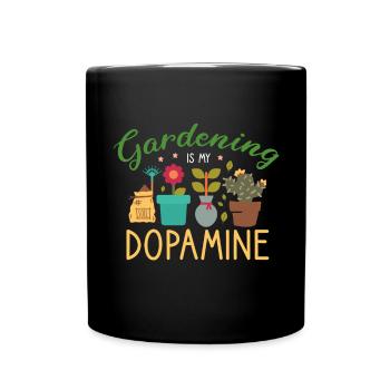 Gartenarbeit Ist Meine Dopamin-Gartengrünpflanze - Tasse einfarbig - Schwarz - Vorne