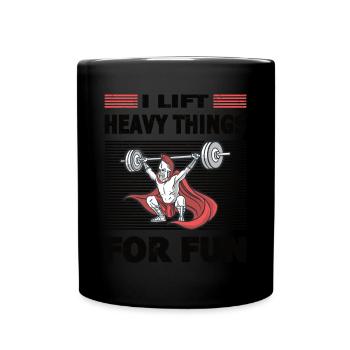 Strongman heavy things sport fitness bodybuilding - Tasse einfarbig - Schwarz - Vorne