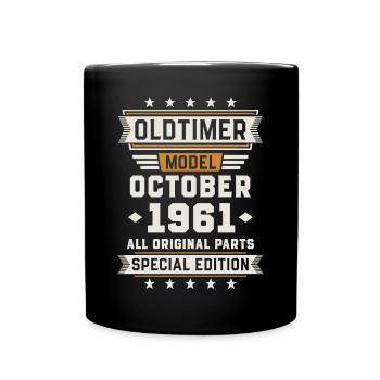 Oldtimer October 1961 Birthday Gift - Full Colour Mug - black - Front