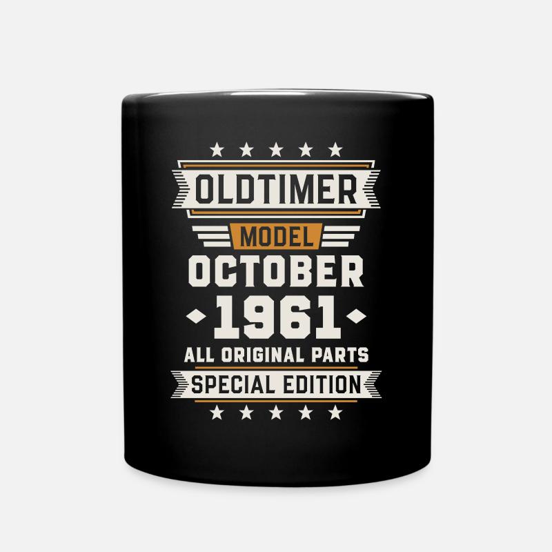 Oldtimer Oktober 1961 Geburtstag Geschenk - Tasse einfarbig - Schwarz