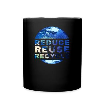 Reduce Recycle Hazardous Waste Reuse - Full Colour Mug - black - Front