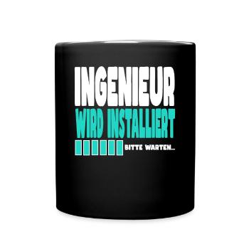Ingenieur wird installiert - Tasse einfarbig - Schwarz - Vorne