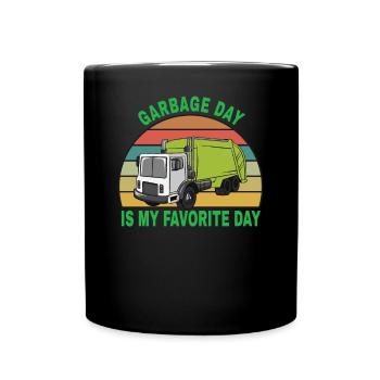 Garbage Day is My Favorite Day -Recycle -Planet - Full Colour Mug - black - Front