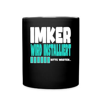 Imker wird installiert - Tasse einfarbig - Schwarz - Vorne