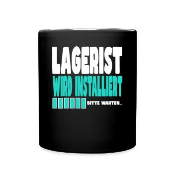 Lagerist wird installiert - Tasse einfarbig - Schwarz - Vorne
