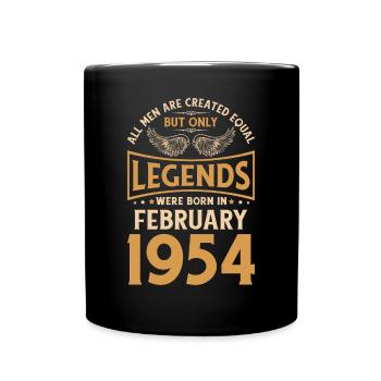 Geburtstag Legenden wurden im Februar 1954 geboren - Tasse einfarbig - Schwarz - Vorne
