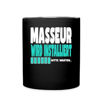 Masseur wird installiert - Tasse einfarbig - Schwarz - Vorne