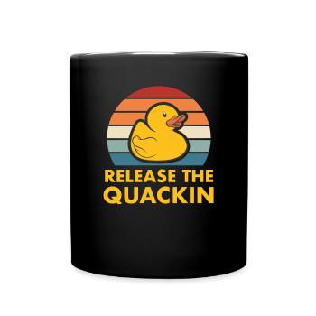 Release The Quackin Quietscheente Gummiente - Tasse einfarbig - Schwarz - Vorne