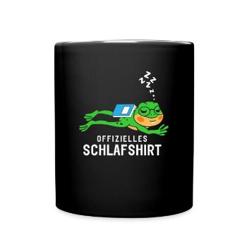 Offizielles Schlafshirt Schlafanzug Frosch Buch - Tasse einfarbig - Schwarz - Vorne