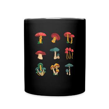 Mushroom Collector Shirt Gift - Full Colour Mug - black - Front