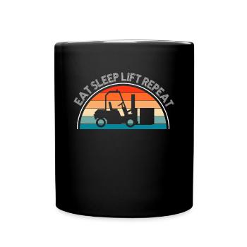 Eat Sleep Lift Repeat Forklift Shirt - Mug uni - noir - Devant