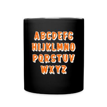 Halloween Alphabet Shirt Geschenk - Tasse einfarbig - Schwarz - Vorne
