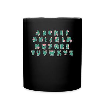 Halloween Alphabet Shirt Geschenk Zombie - Tasse einfarbig - Schwarz - Vorne